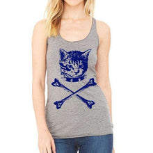 Load image into Gallery viewer, Danger kitty tank for women Tank Tops Corner of Carina Large heather gray