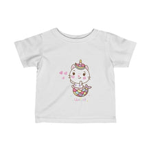 Load image into Gallery viewer, White Unicat Mermaid Unicorn Infant Girls Tee
