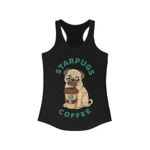 Load image into Gallery viewer, Starpugs Coffee &amp; Pug Lover Racerback Tank Top
