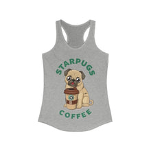 Load image into Gallery viewer, Starpugs Coffee &amp; Pug Lover Racerback Tank Top
