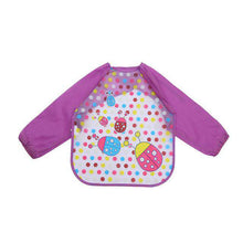 Load image into Gallery viewer, Baby Full Sleeve Bib Corner of Carina Ladybugs Purple United States (4-15 days) 40x36cm
