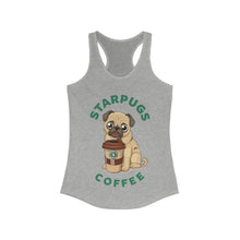 Load image into Gallery viewer, Starpugs Coffee &amp; Pug Lover Racerback Tank Top
