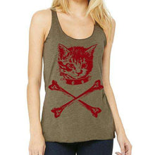 Cargar imagen en el visor de la galería, Danger kitty tank for women Tank Tops Corner of Carina Large olive 
