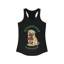 Load image into Gallery viewer, Starpugs Coffee &amp; Pug Lover Racerback Tank Top
